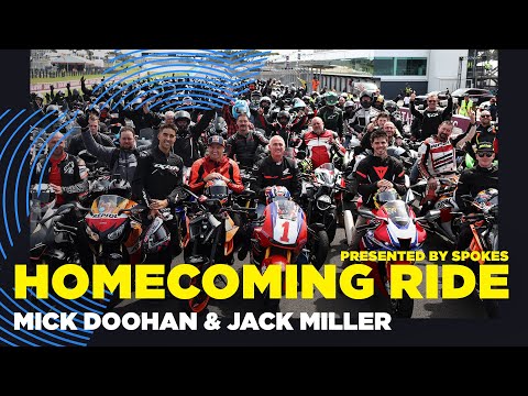 Mick Doohan leads Jack Miller and 500 fans for the annual Homecoming Ride to Phillip Island