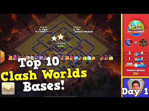 Top 10 World FINALS Day 1 Town Hall 13 Esports War Bases + Link!