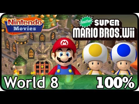 Another New Super Mario Bros. Wii - World 8 (100%, Multiplayer)