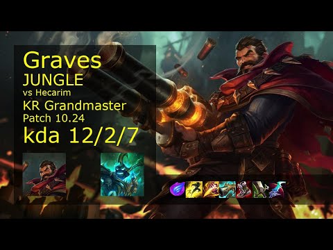 Graves Jungle vs Hecarim - KR Grandmaster 12/2/7 Patch 10.24 Gameplay // [롤] 그레이브즈 vs 헤카림 정글