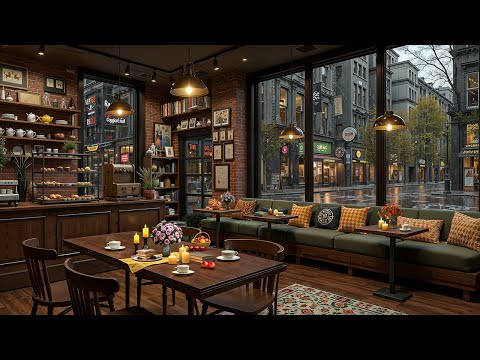 Jazz Piano in a Rainy City Café ☕ Smooth Jazz Instrumental for Work, Study and Relax