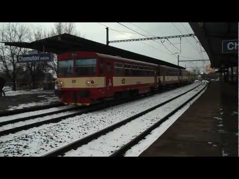 Odjezd vlaku Os 17609 (ČD 810.050 + 814.144) - Chomutov město, 13. 2. 2013