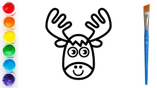 How to draw a moose easy steps for children, kids, beginners lesson #moose #drawing