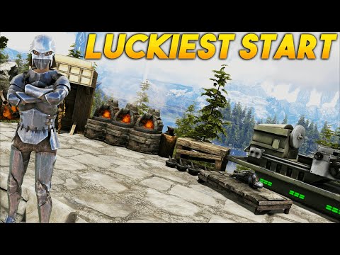 My Luckiest SOLO Start On Day 1 - ARK