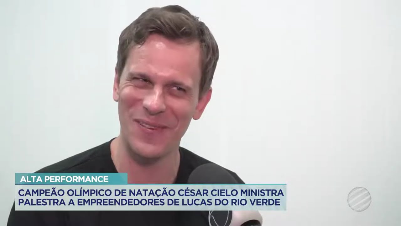 CAMPEÃO OLÍMPICO DE NATAÇÃO CÉSAR CIELO MINISTRA PALESTRA A EMPREENDEDORES DE LUCAS DO RIO VERDE