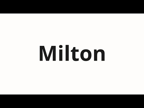 How to pronounce Milton