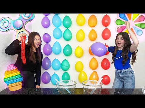 THE POP IT MYSTERY BALLOON SLIME CHALLENGE with PIEN - Bibi