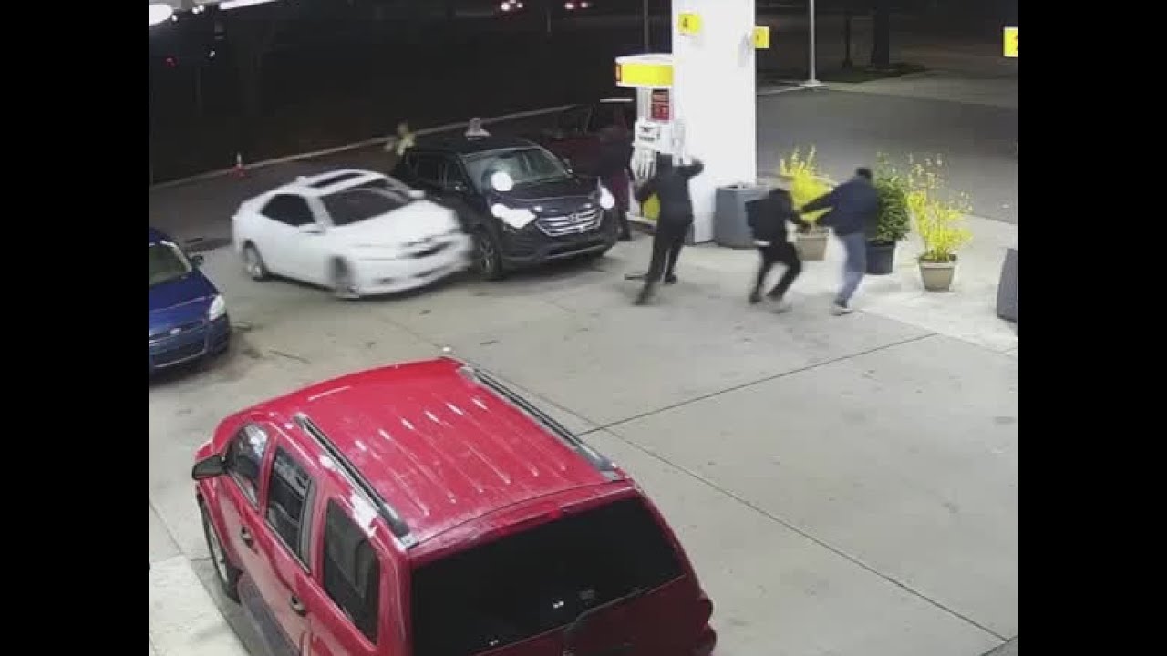 Surveillance shows wild altercation at gas station in Belleville