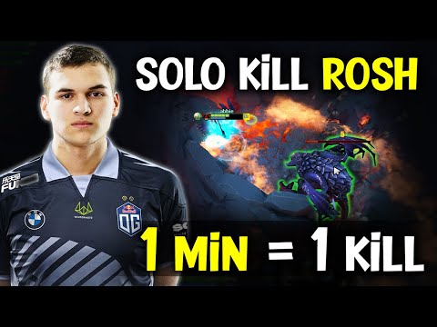 How to SOLO KILL ROSHAN with BATRIDER - OG.bzm 1 MINUTE = 1 KILL DOTA 2