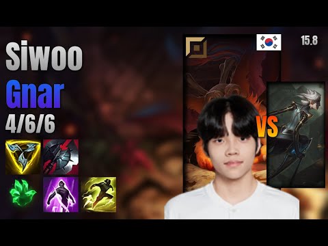 Siwoo Top Gnar vs Camille lol KR solo rank Full Game 15.8 | 시우 나르 vs 카밀