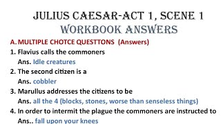 julius caesar act 1 scene 1 workbook answers evergreen class 9 icse syllabus