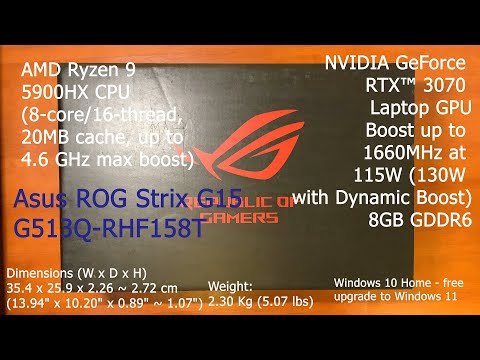 Unbox 2021 Asus ROG Strix G15 G513 (G513Q-RHF158T)