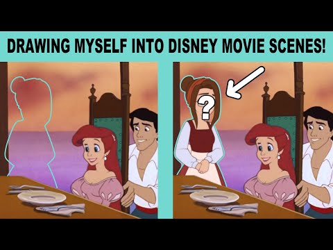 Drawing Myself into Three Disney Movie Screen Captures!