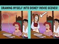 Drawing Myself Into Three Disney Movie Screen Captures