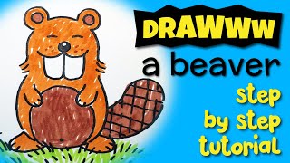 HOW TO DRAW A BEAVER (Learn Step By Step)