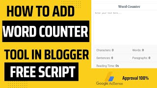 Download the video "How to Add Word Counter Tool in blogger  (Free Script)"