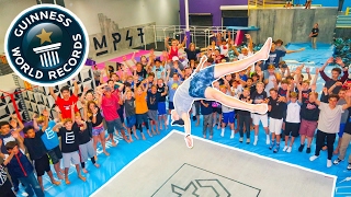 BREAKING SUPER TRAMPOLINE WORLD RECORDS AT WORLD&#39;S MOST FAMOUS TRAMPOLINE PARK!! (14 CODYS)