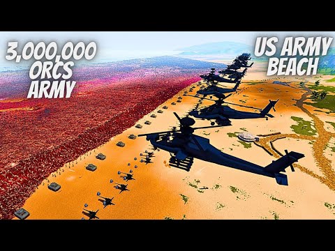3,000,000 ORCS Beach Landed VS US Army Defense.| Ultimate Epic Battle SIMULATOR 2 | @GreekyMaster​