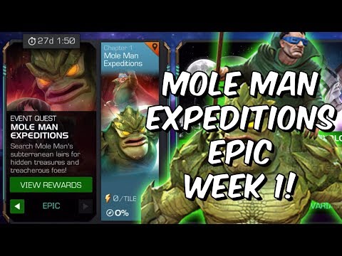 Mole Man Expeditions Epic Week 1 100%! - Zero Energy Side Event!! - Marvel Contest of Champions