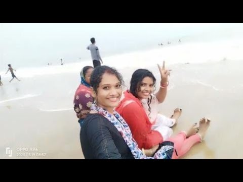 my sis enjoy in beach 🙂 | ghat snan