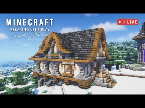 INSANE BUILD!! Village of Snow Winter House - Minecraft Live