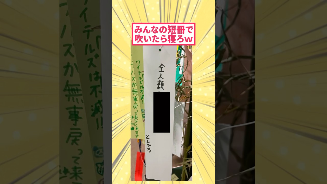 みんなの短冊で吹いたら寝ろwww