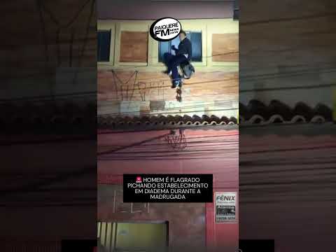 🚨 Homem é flagrado pichando estabelecimento em Diadema durante a madrugada