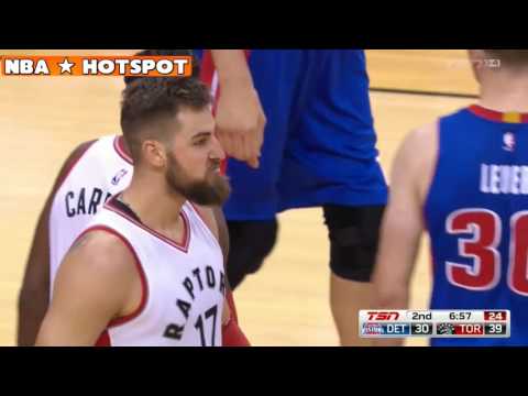 Jonas Valanciunas Dunks on Boban Marjanovic AND-1 | Raptors vs Pistons | October 26, 2016