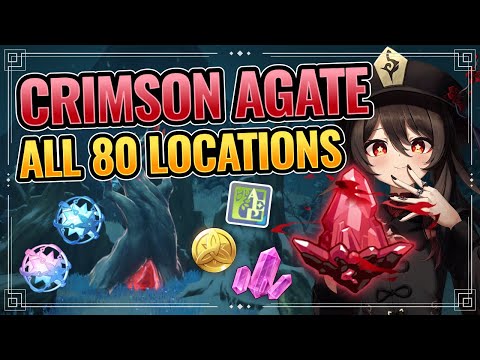 All 80 Crimson Agates Locations  (WITH TIMESTAMPS + DETAILED GUIDE!) Genshin Impact Dragonspine