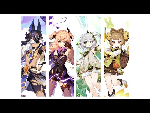 CYNO, Fischl, Nahida, Yaoyao vs 4 non-flying robots