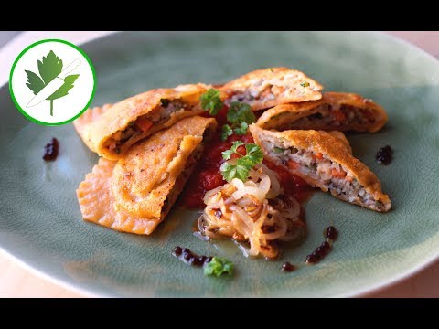 Vegetarische Maultaschen selber machen mit Pilz- Gemüsefüllung