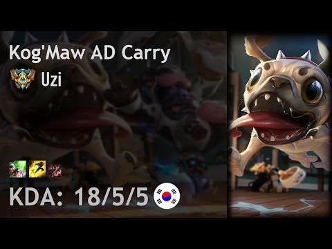 Kog'Maw AD Carry vs Ashe - Uzi - KR Challenger Patch 7.14