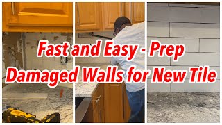 Fast Easy Way to Prep Damaged Walls for New Tile