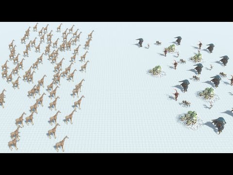 100 Giraffe Army vs ALL Faction Armies with Similar Cost ARBS Animal Revolt Battle Simulator