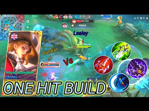 € { LESLEY  Vs 🔥 WANWAN } . ONE HIT BUILD DAMAGE....😱 TOP GLOBAL GAME PLAY //MLBB