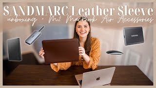 SANDMARC MacBook Leather Sleeve Unboxing & First Impression + BEST Accessories for M2 MacBook Air