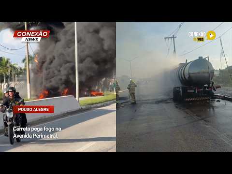Vídeo: Carreta pega fogo na Avenida Perimetral.
