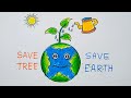 Save Earth Drawing | World Earth Day Drawing | Save Earth Poster Making | Save Environment Drawing