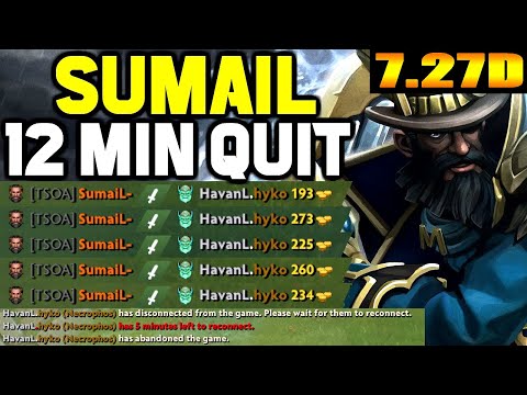 Sumail Kunnka Monster Mid Playing like Attacker 12 Min Rage Quit Necrophos Omg 7.27D Dota 2 Gameplay