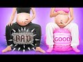 PARENTING HACKS & TRICKS 🖤 Pink vs Black Challenge 🩷 Bad vs Good Pregnant Twins By 123GO!