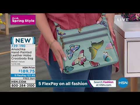 Anuschka HandPainted Leather Hobo Crossbody Bag