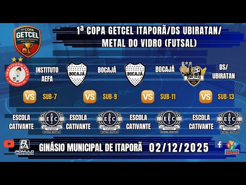 #1456 🏆 1ª Copa Getcel Itaporã/DS Ubiratan/Metal do Vidro (Sub-7, 9, 11 e 13) / ⚽ (4 JOGOS)⚽