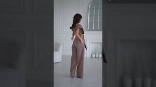 Bicotone Dámský elegantní overal 289-22 hnědá M