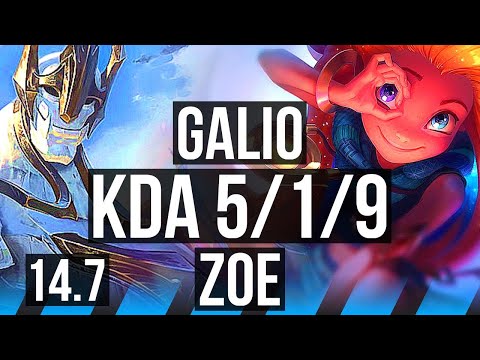 GALIO vs ZOE (MID) | 5/1/9, 400+ games | KR Master | 14.7