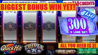 BOOM! BIG WIN on 5 Reel Top Dollar! High Limit Quick Hits + Triple Stars & CASH MACHINE slots!