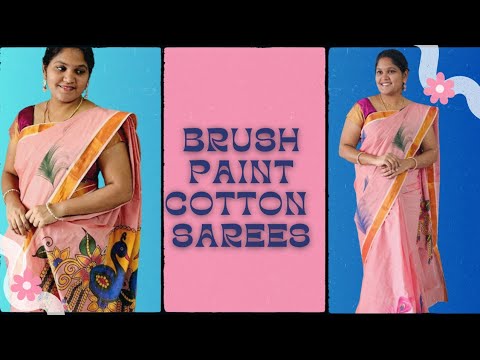 Brush painting sarees