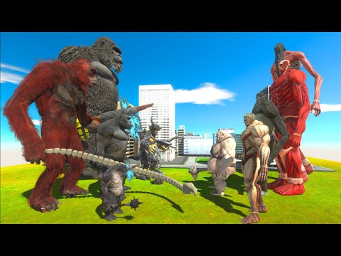 Team Attack On Titan + Eren Colossal vs Team Evolution Kong + Skar King - ARBS