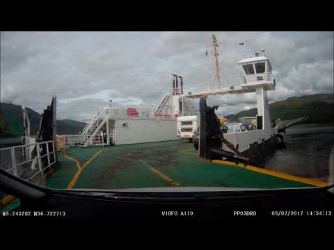 Boarding the Corran Ferry from the Ardgour side. This was a tight squeeze!