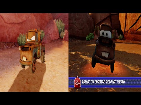 Cars 2 vs Cars 3 on Timberline Sprint Vs Radiator Springs Red Dirt Derby as Mater