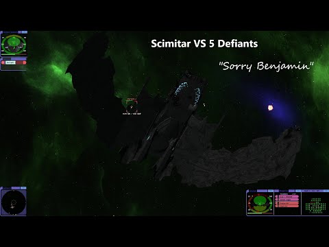 Reman Scimitar VS 5 USS Defiants | Star Trek Bridge Commander Battle | BC-Remastered |